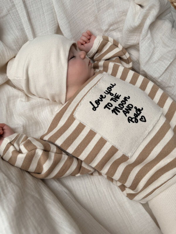 „love you to the moon“ Streifen Sweater
